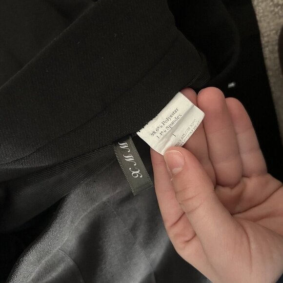 XMM Black Midi Skirt Skort White Crosses Knit Womens Size 1 Goth Retro Gothic - Picture 4 of 9